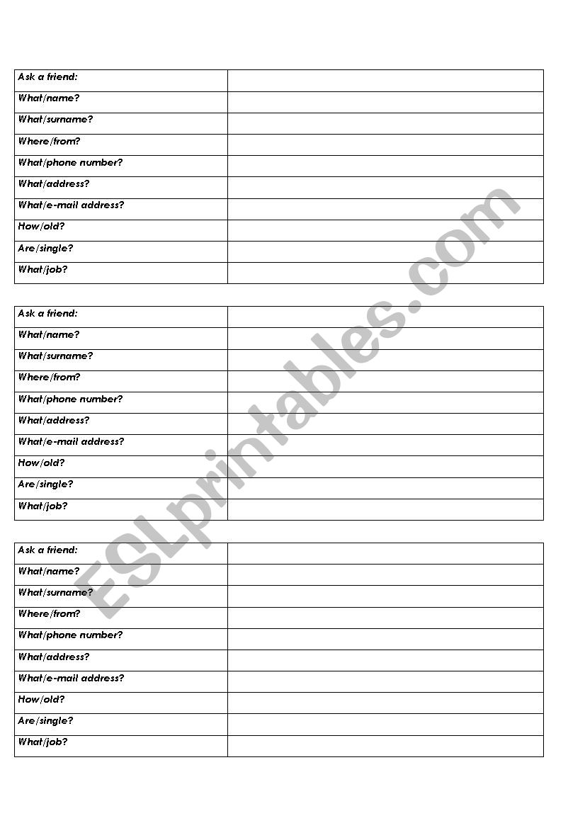 Interview Begginers worksheet