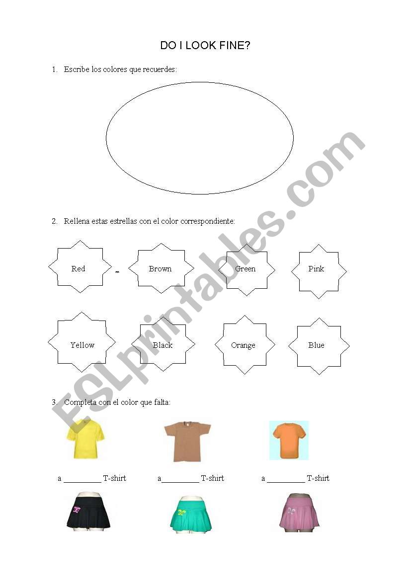 How do I look? worksheet