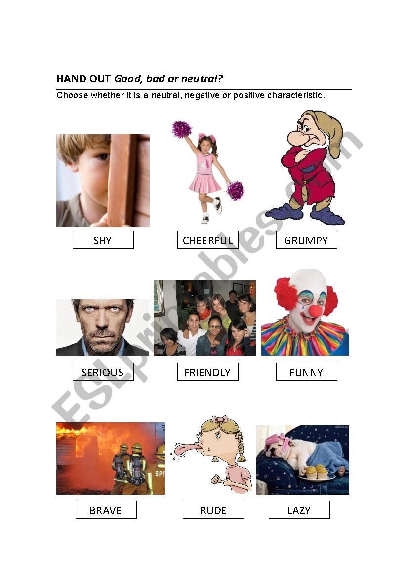 ADJECTIVES worksheet