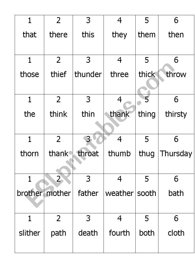 th-game worksheet