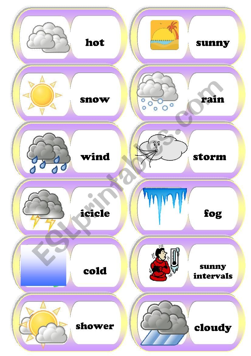 Weather. Domino. worksheet