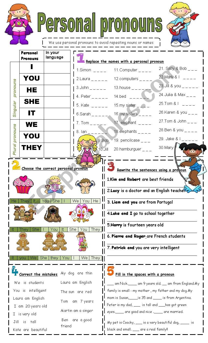 Change With A Pronoun Worksheet