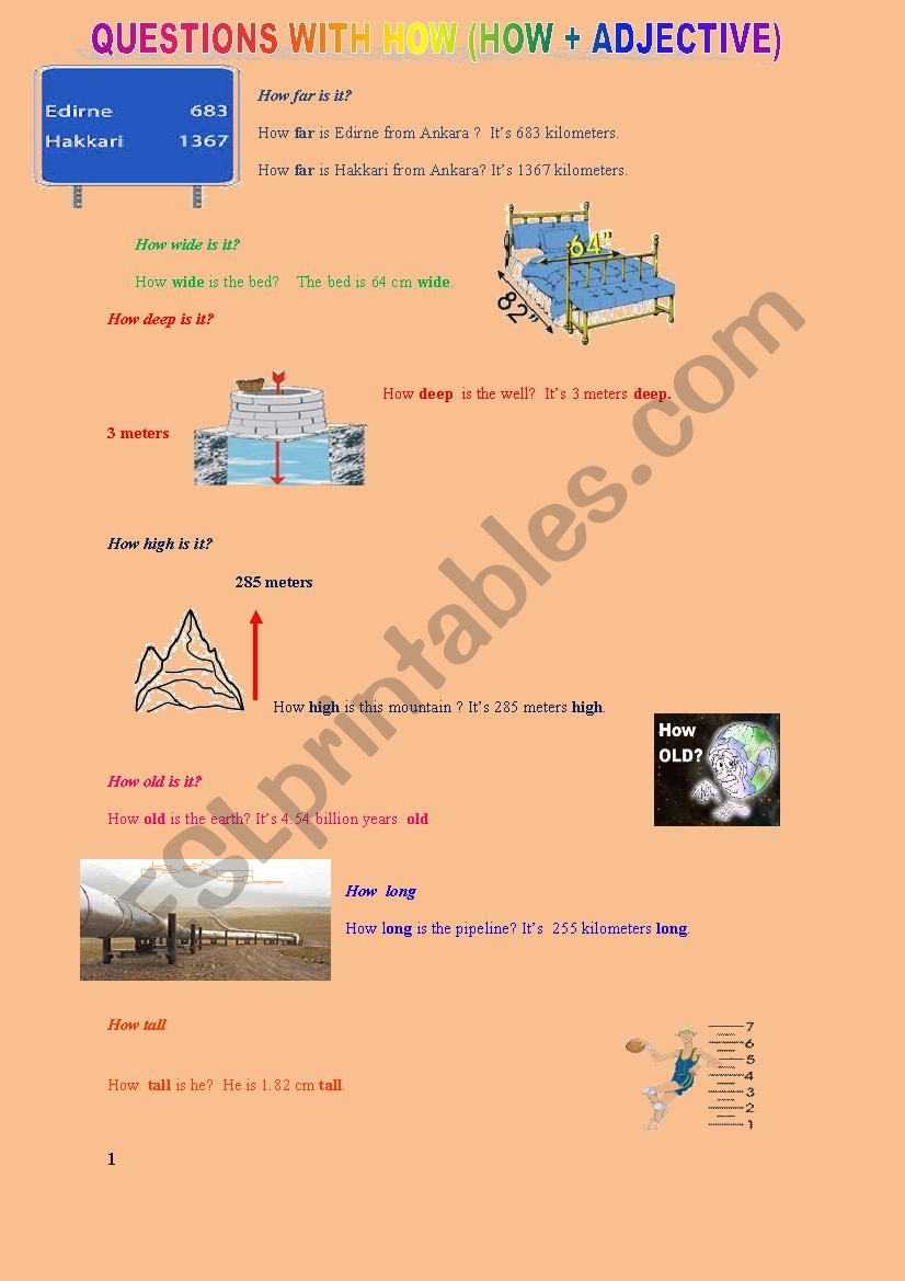 How + adjectives worksheet