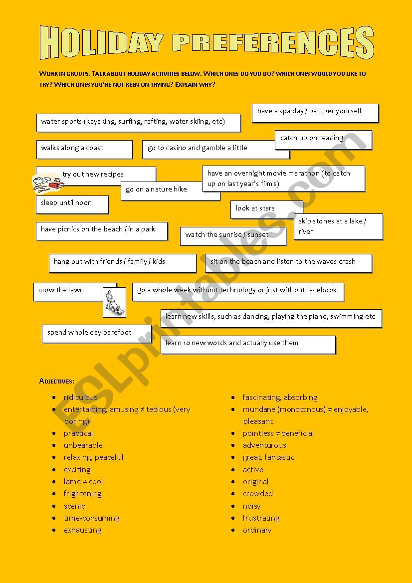 Summer holiday - SPEAKING worksheet