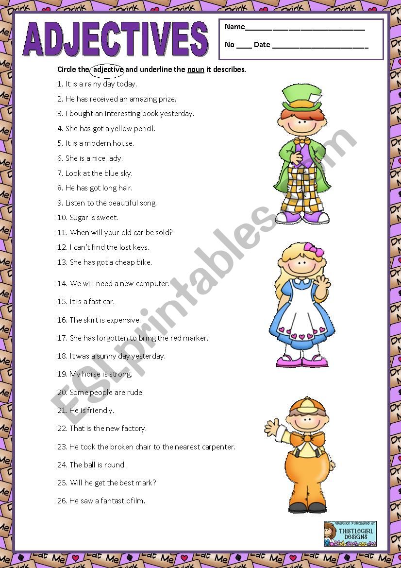 ADJECTIVES ESL Worksheet By Macomabi