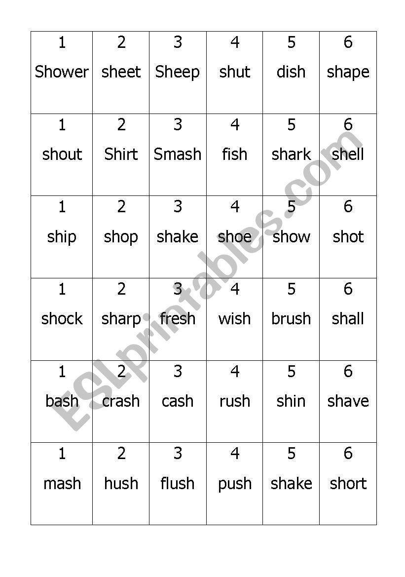 sh-game worksheet