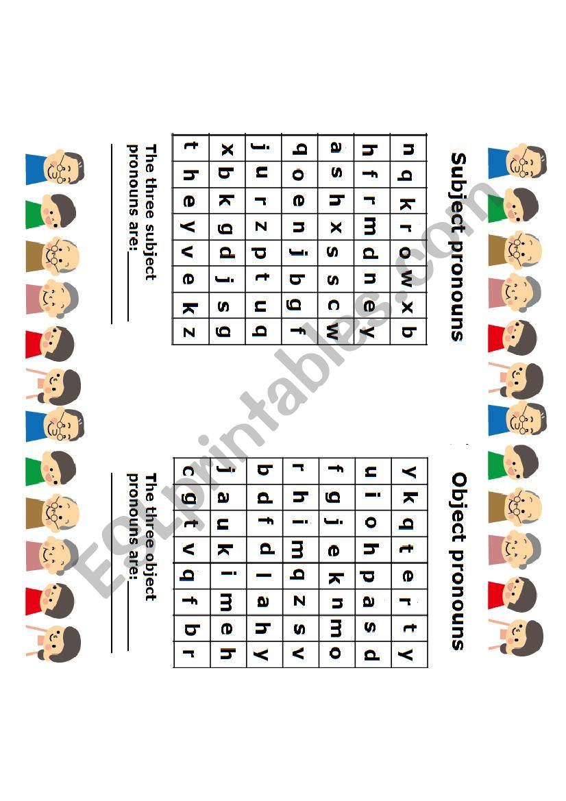 Subject pronouns and Object Pronouns