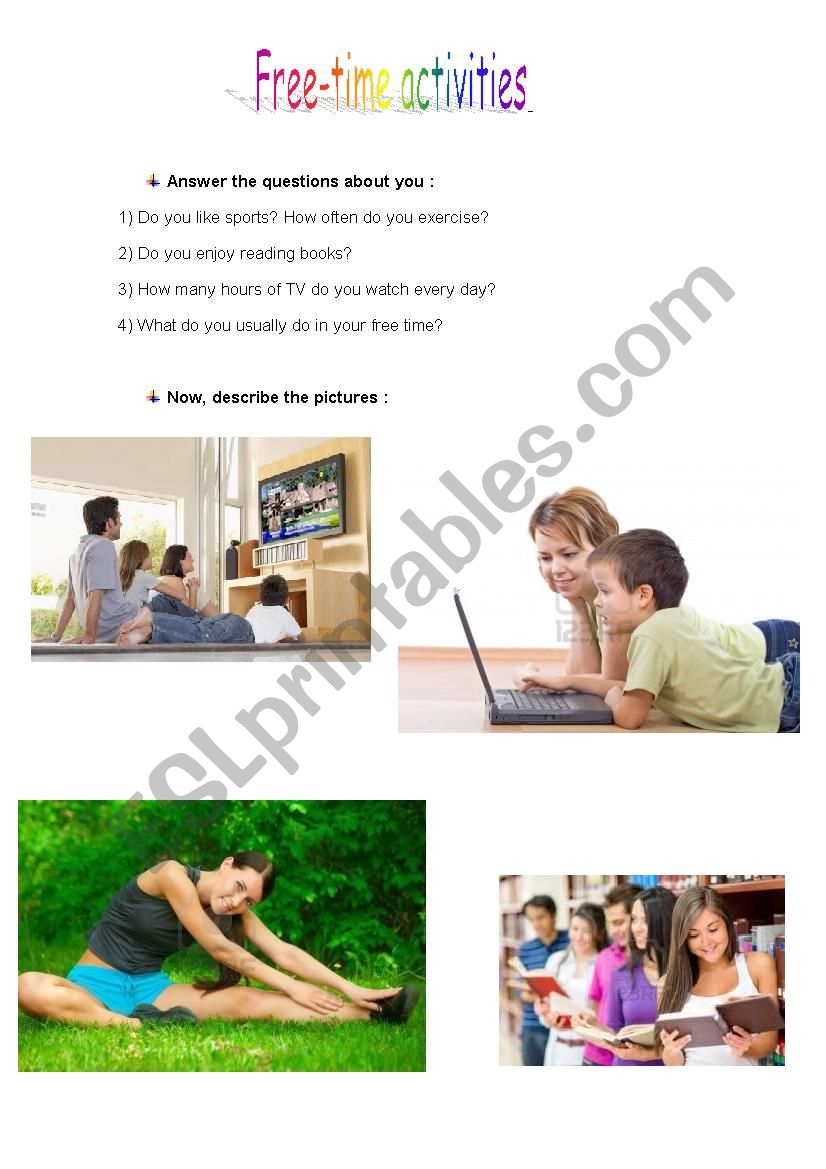 Free time activities worksheet