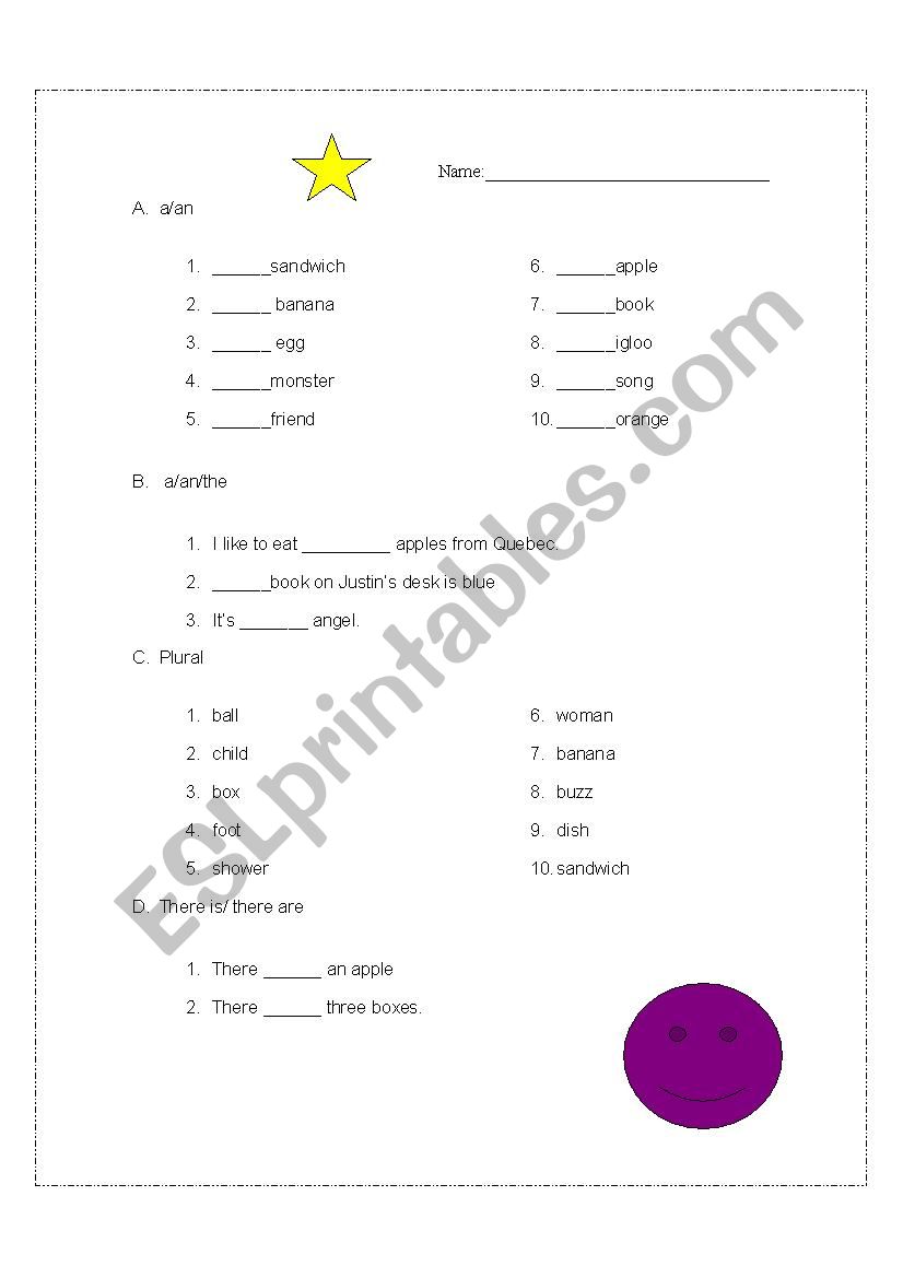 small grammar check up worksheet