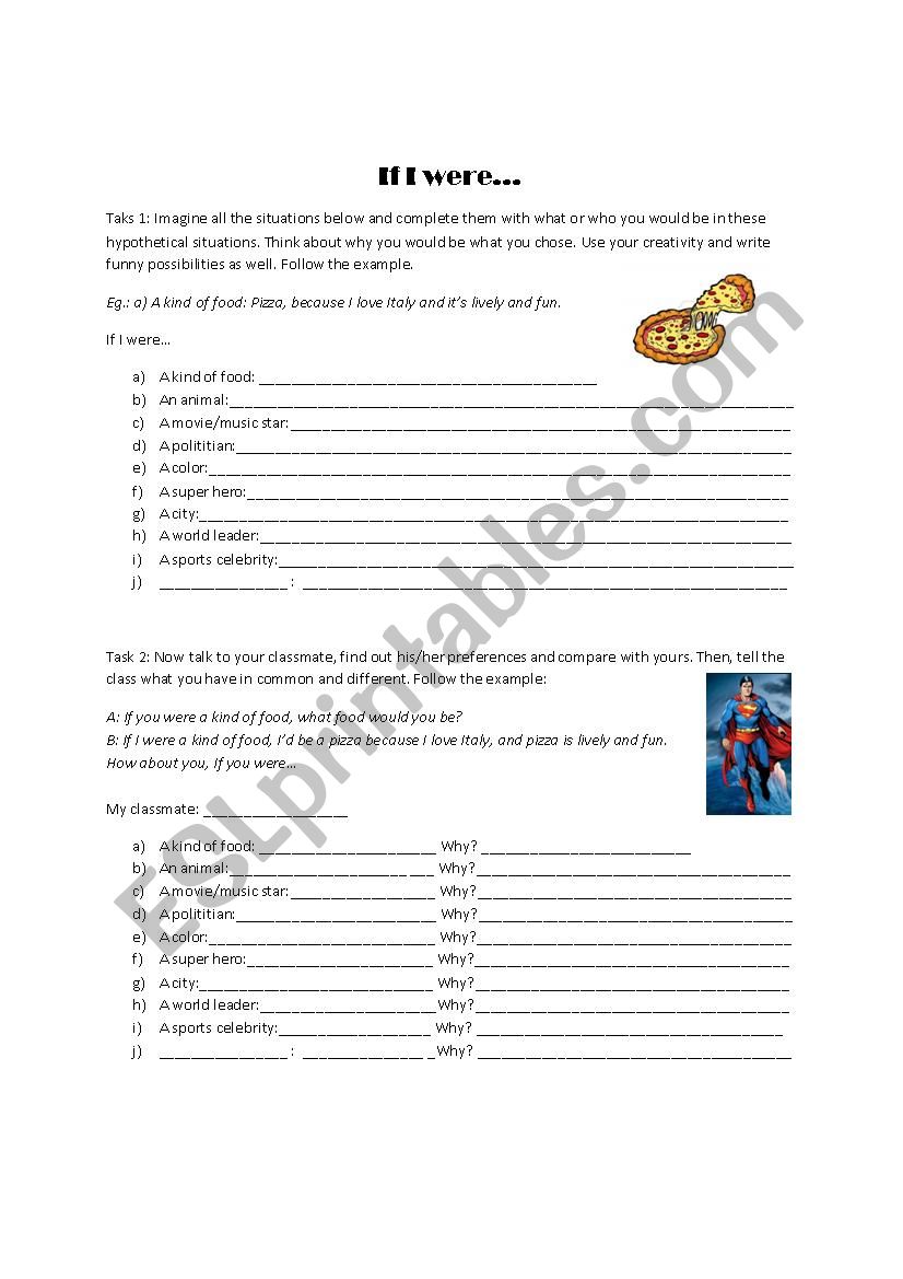 If I were... worksheet