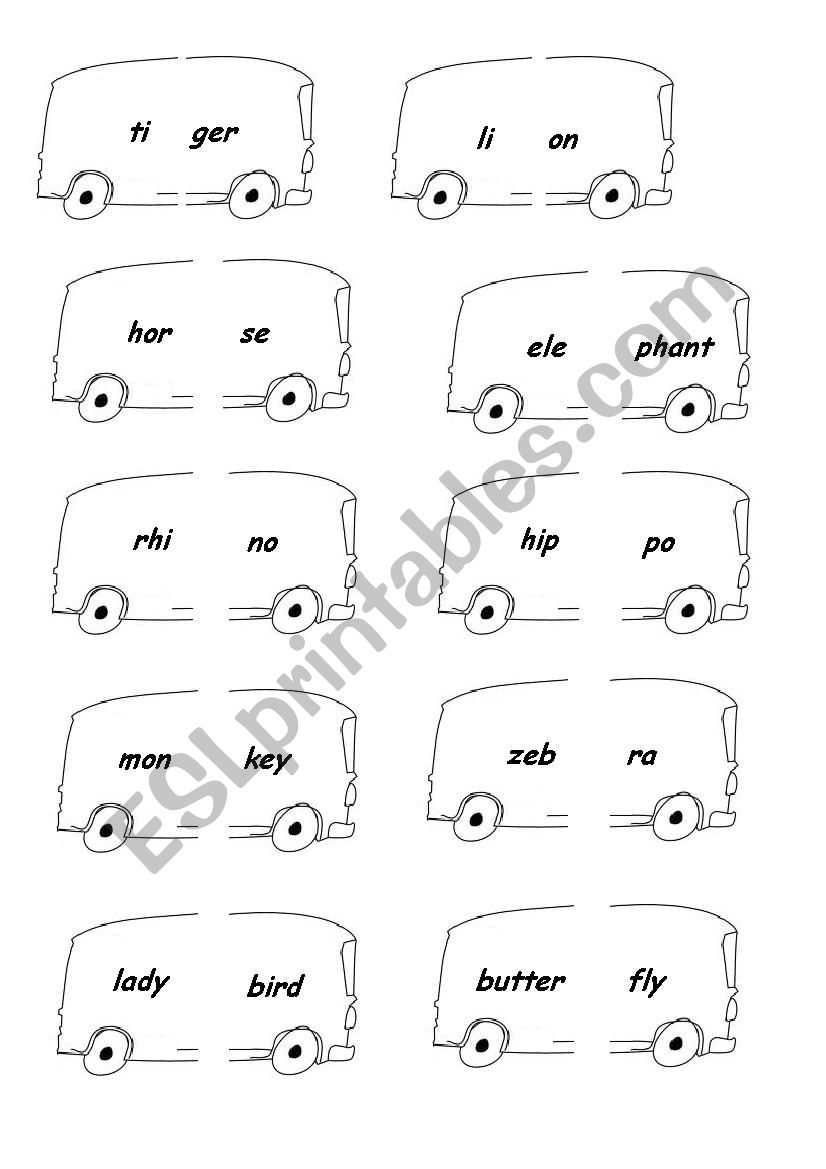 Broken Words  worksheet