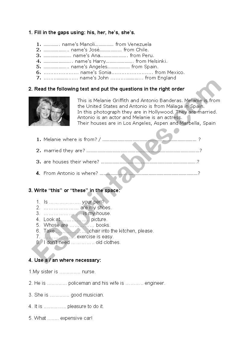 Beginner exercises  worksheet