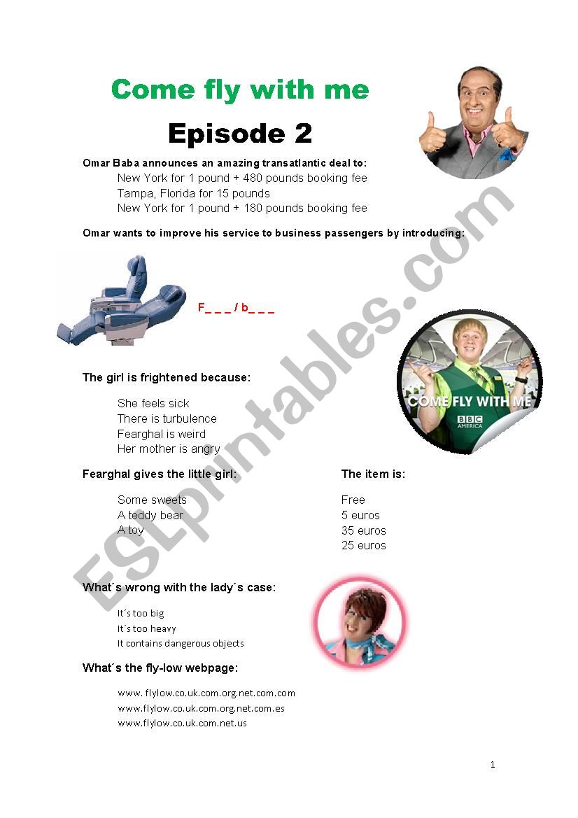 Come fly with me - S1E2 - Students worksheet