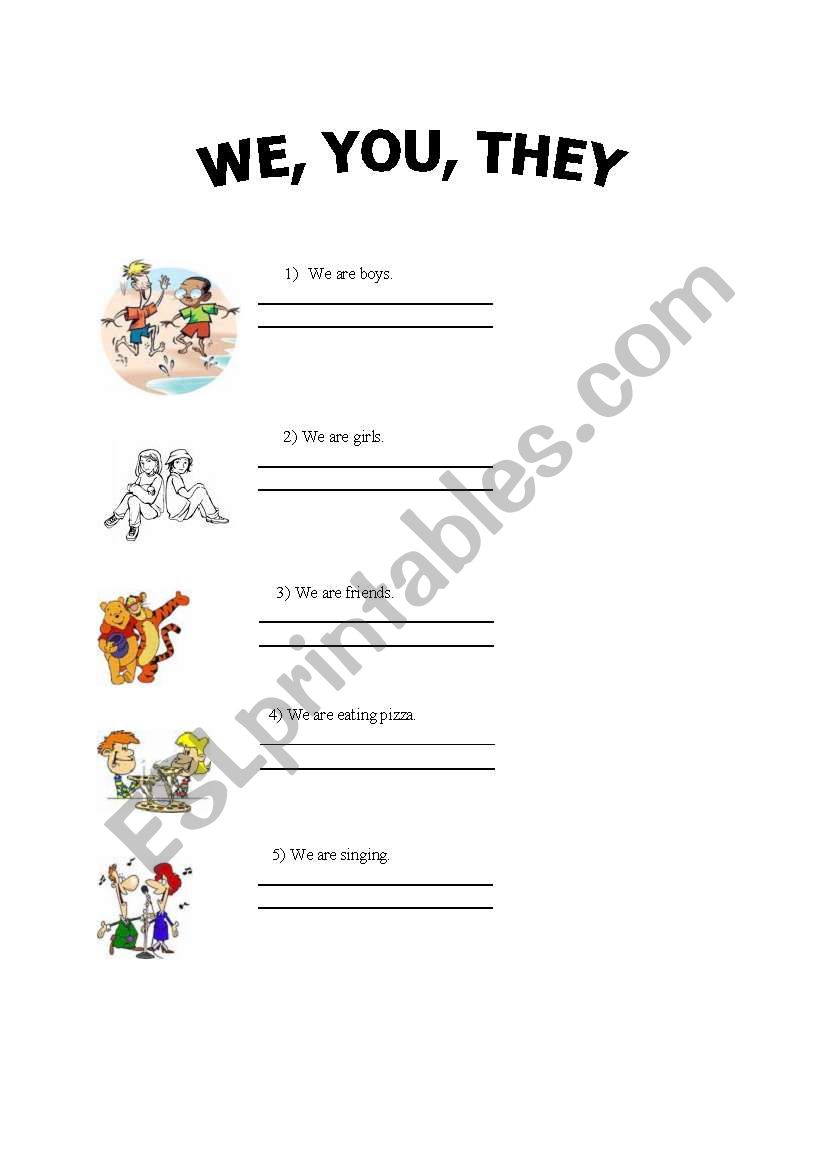 We You They worksheet