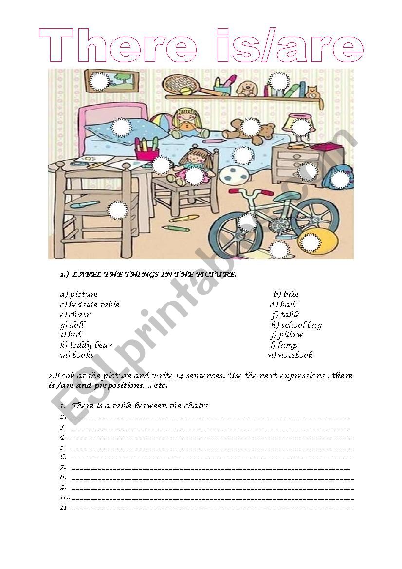 THERE IS - THERE ARE - ESL worksheet by mayessiv