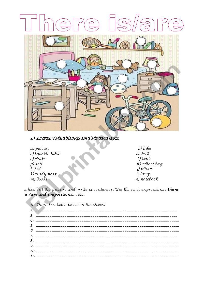 THERE IS - THERE ARE worksheet