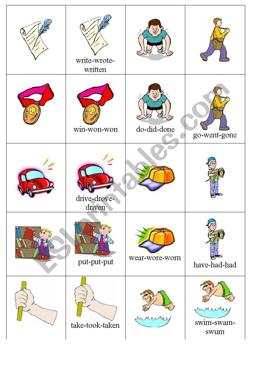 Irregular verbs 1 worksheet