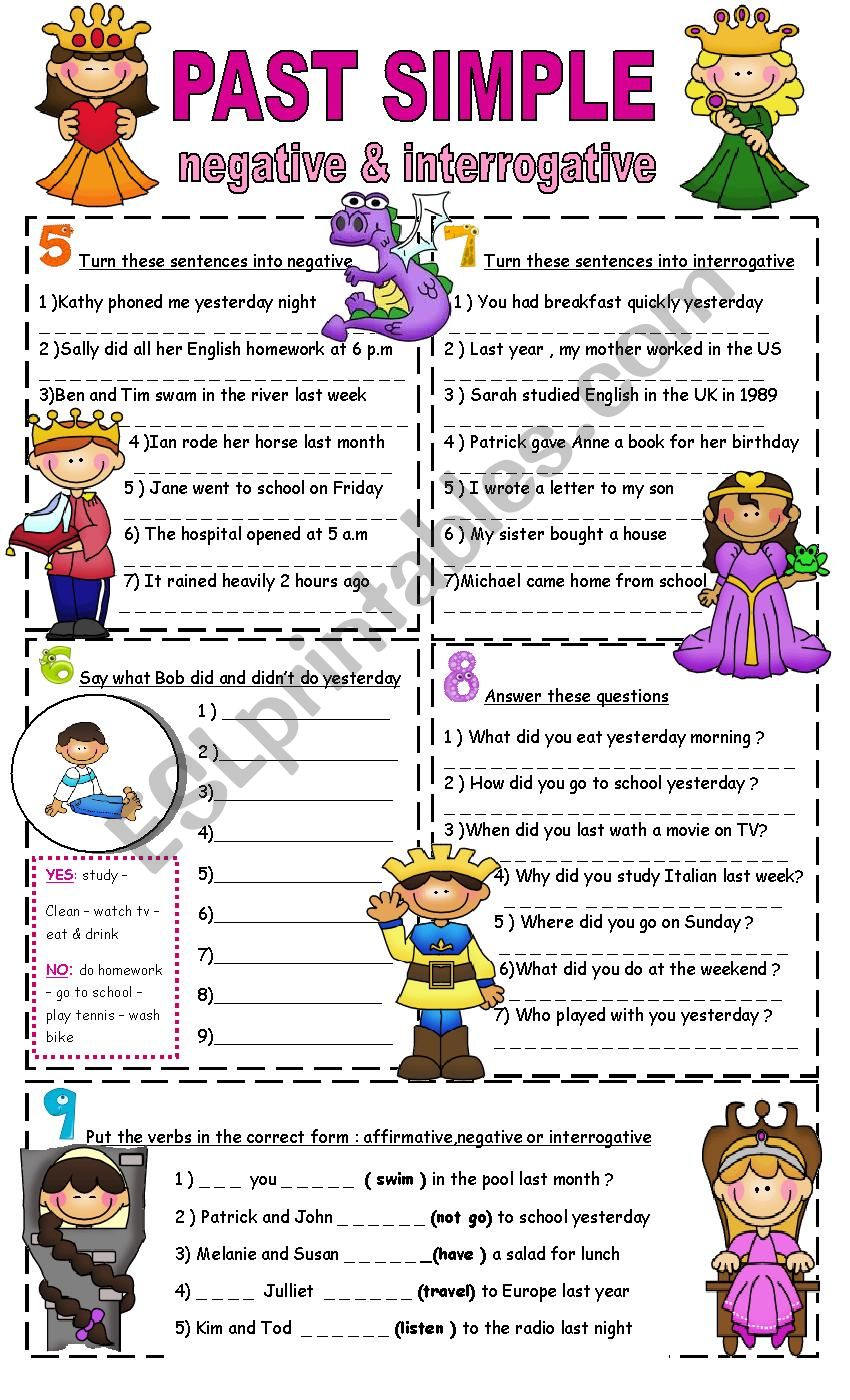 past simple  part 2 - negative and interrogative