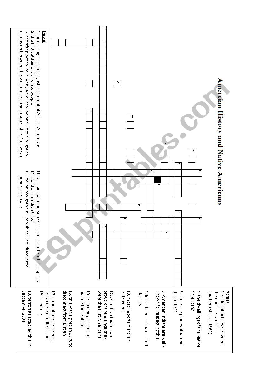 puzzle American Indians and American History