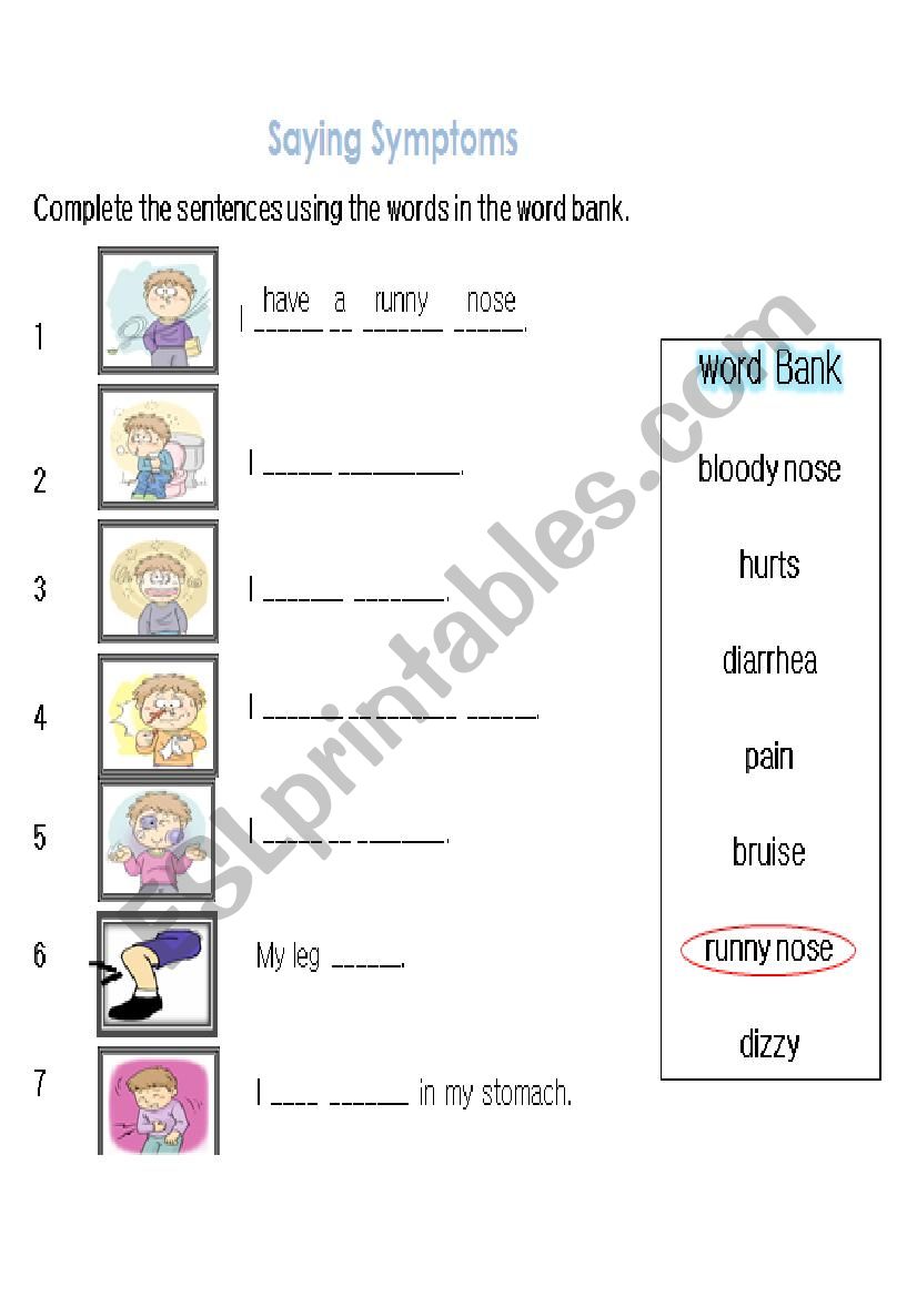 Hospital Handout worksheet