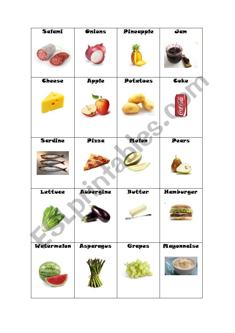 Food Pictionary 2 worksheet