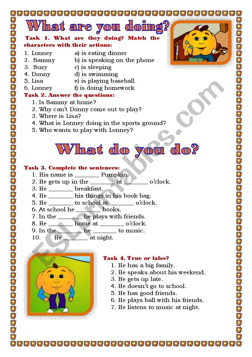 What are you doing? worksheet