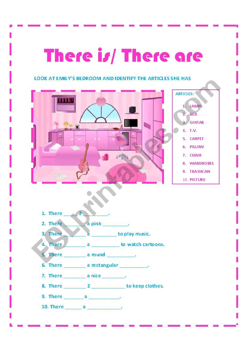 EMILYS BEDROOM worksheet