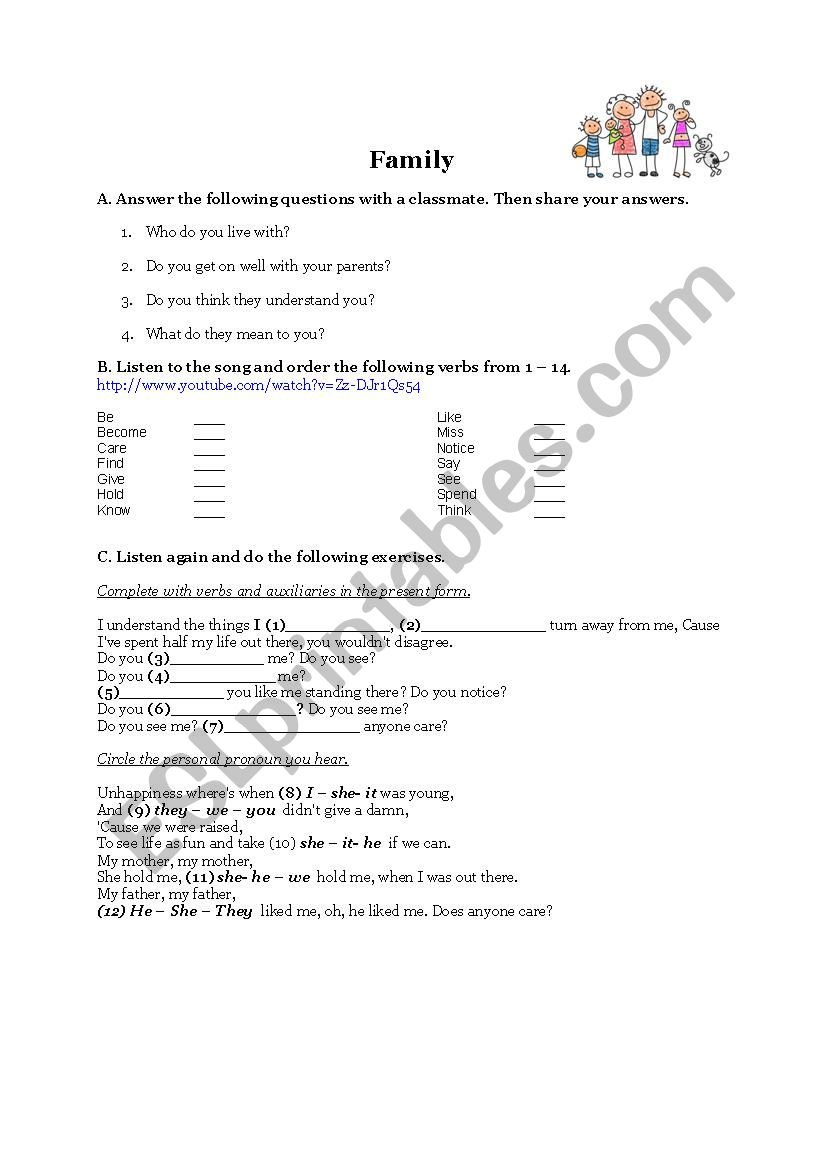 Family worksheet