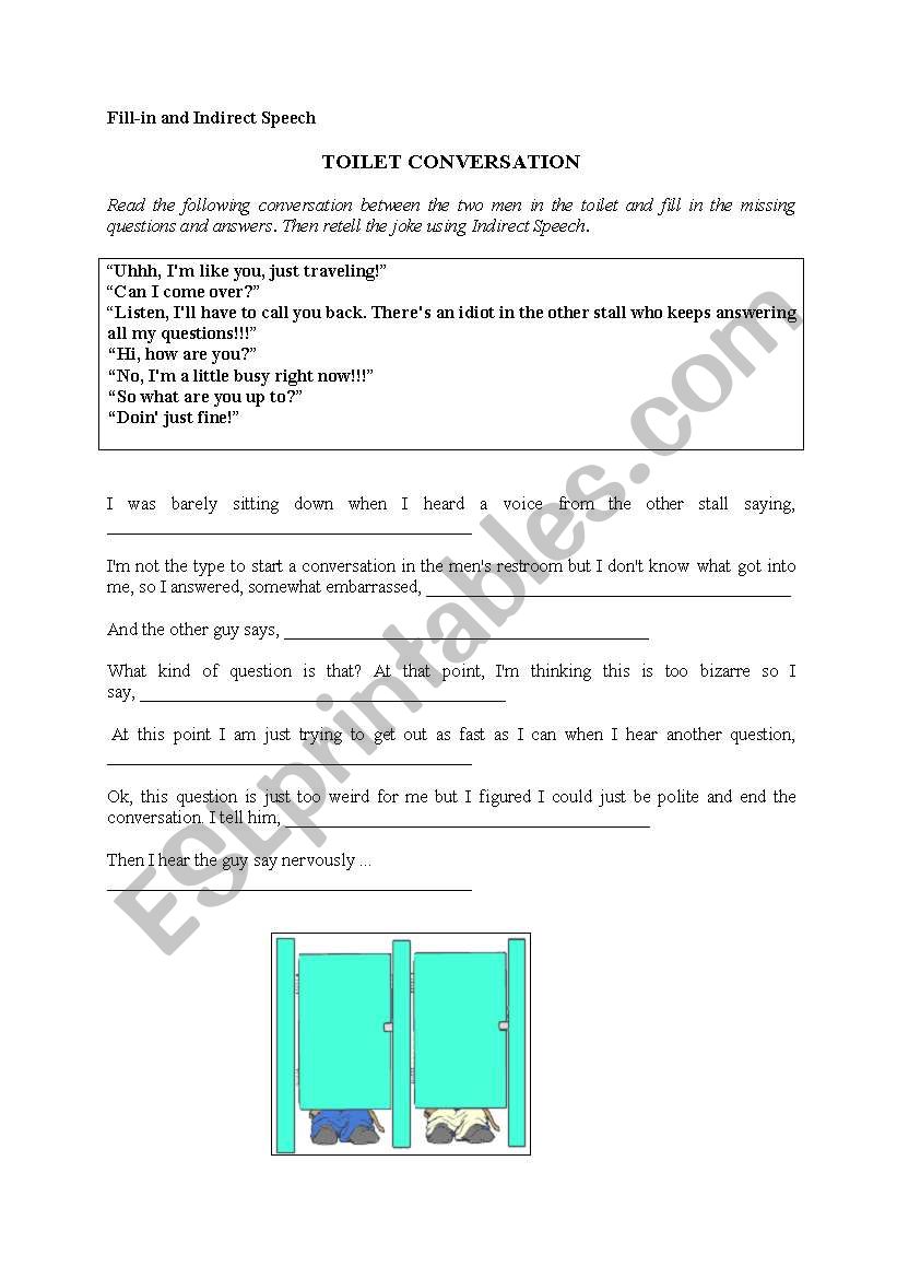 Toilet Conversation worksheet