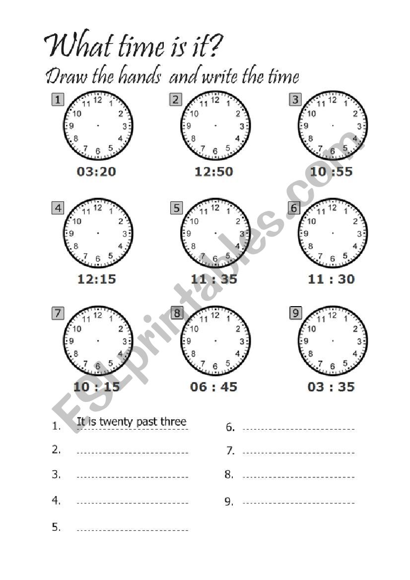 Practice telling time with this worksheet