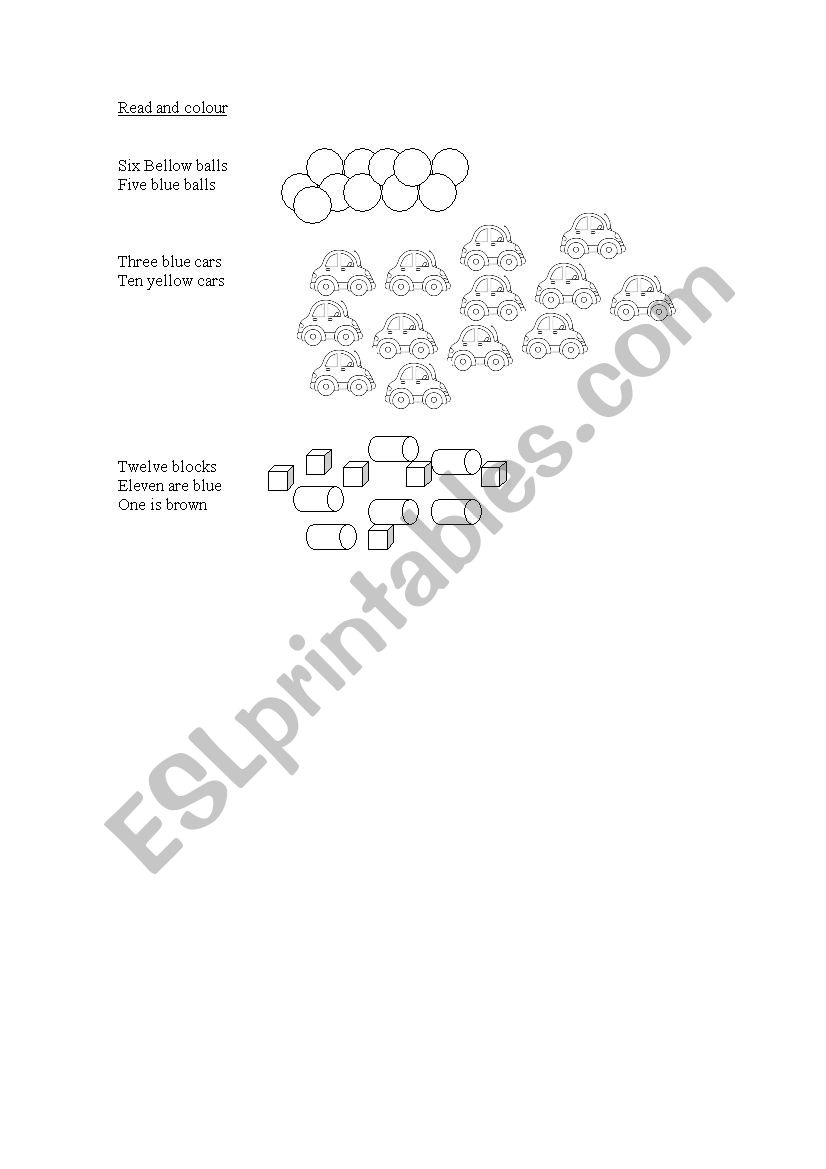 Colours- Read and Colour worksheet