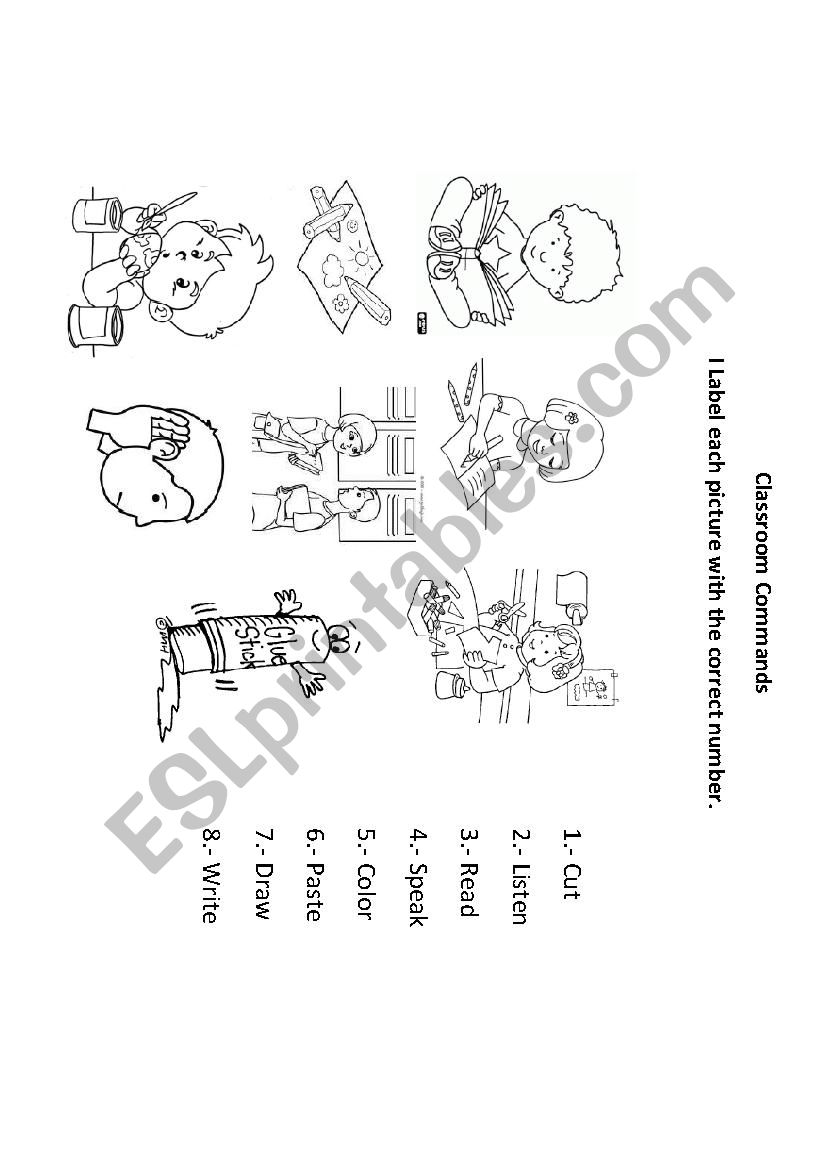 English Commands worksheet