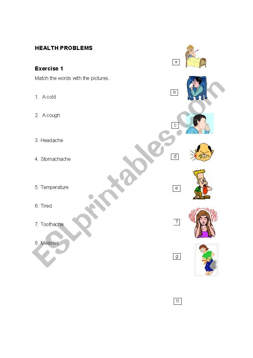 Health/Hospital worksheet