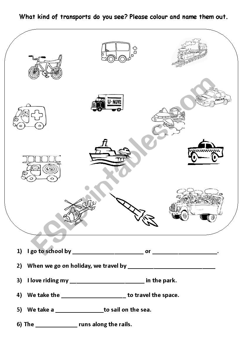 Transportation worksheet