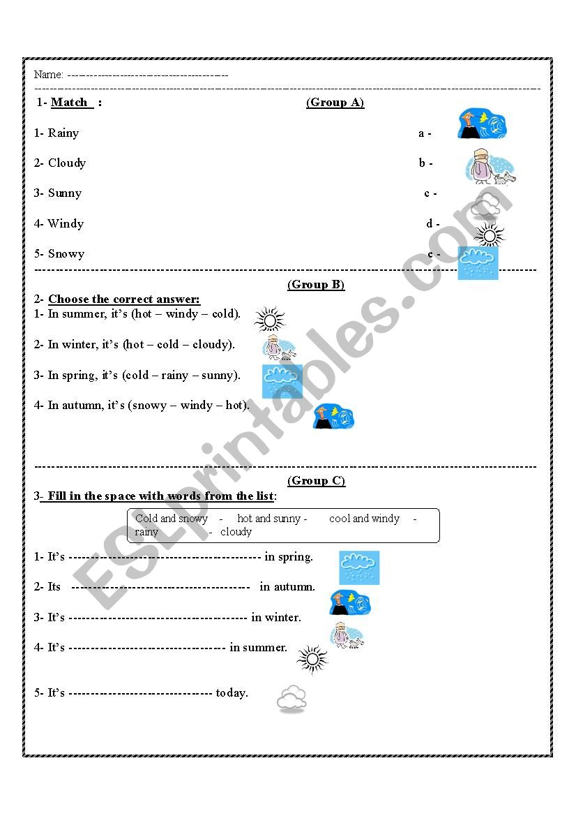 weather worksheet