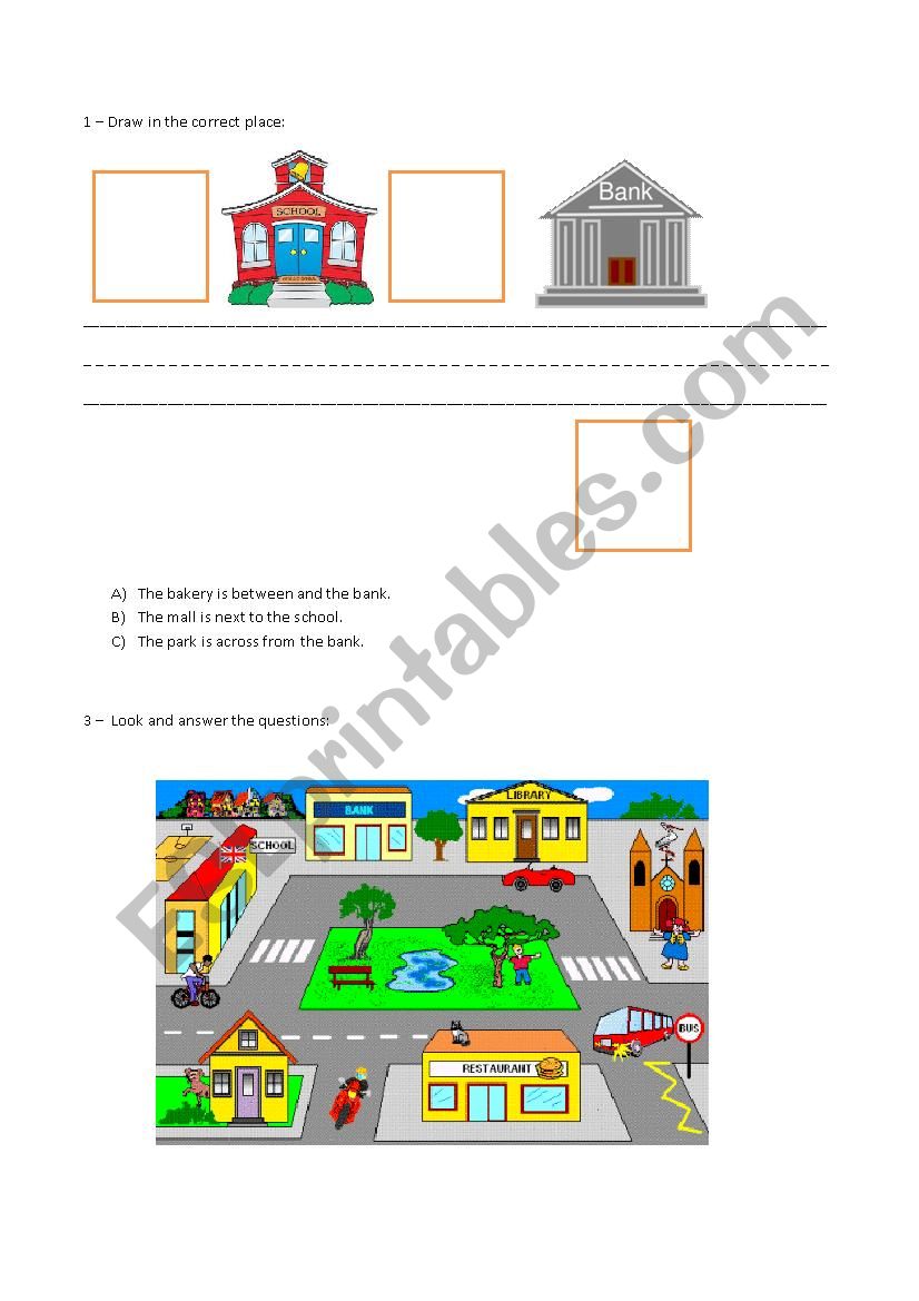 Prepositions of place worksheet