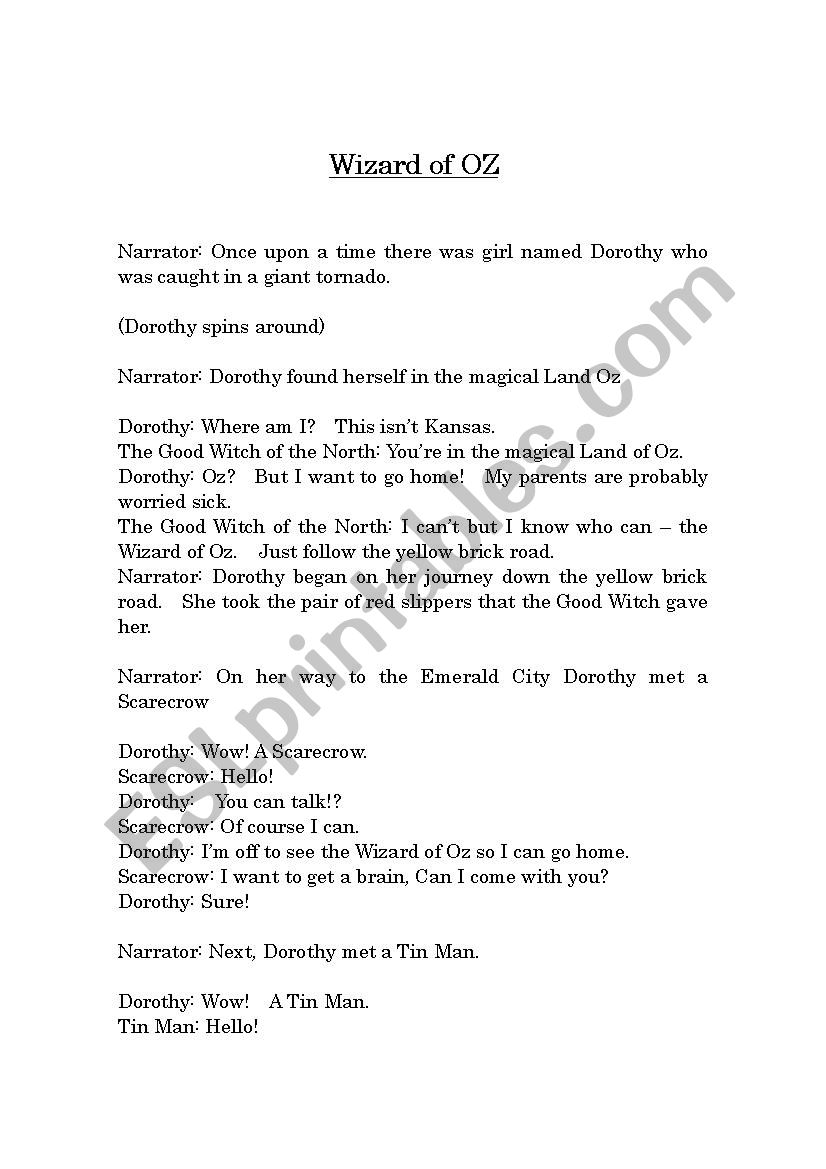 wizard of oz the play script wizard of oz the play script