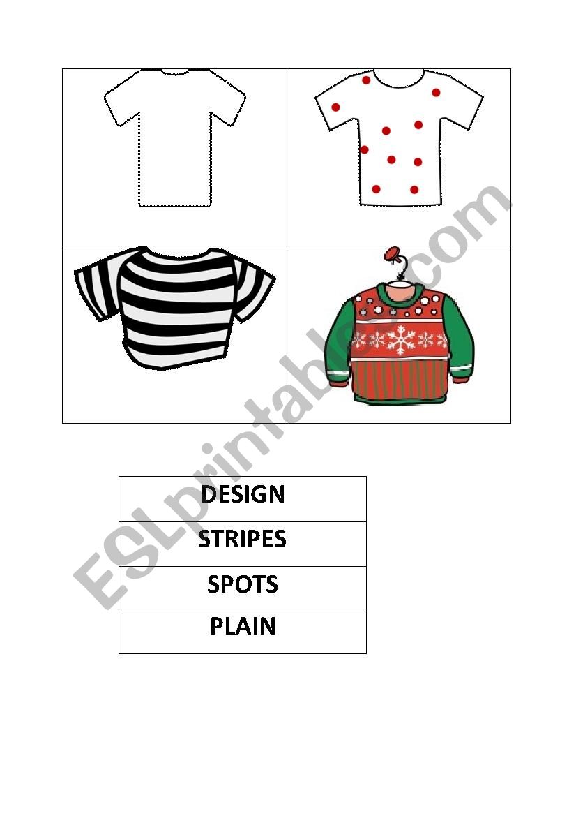 designs of clothes worksheet