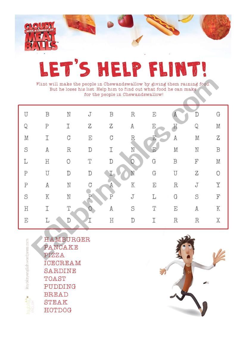 Cloudy With A Chance Of Meatballs Word Finding Esl Worksheet By Aamandakasih