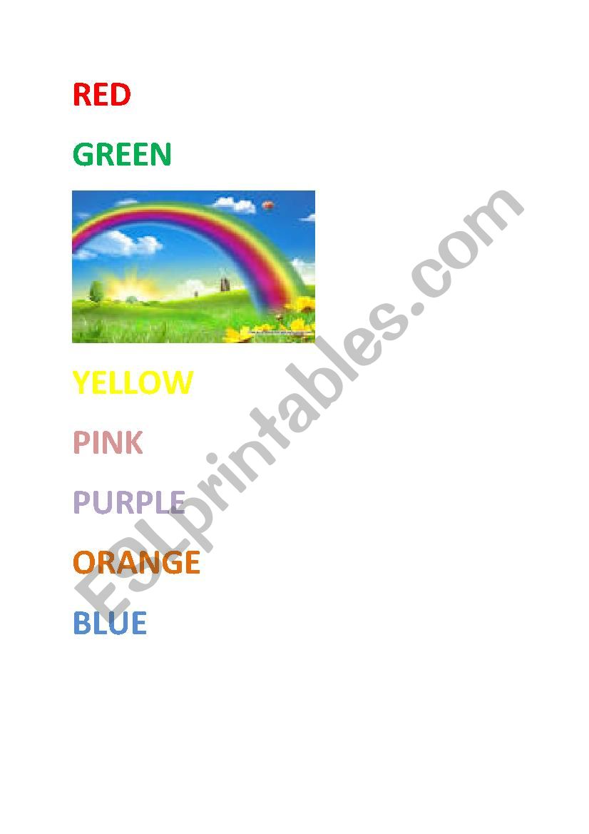 colors worksheet