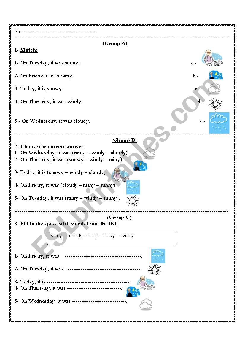 weather worksheet