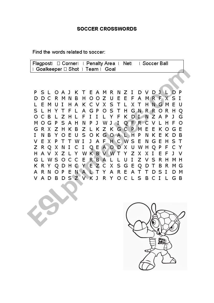 Soccer Crosswords worksheet