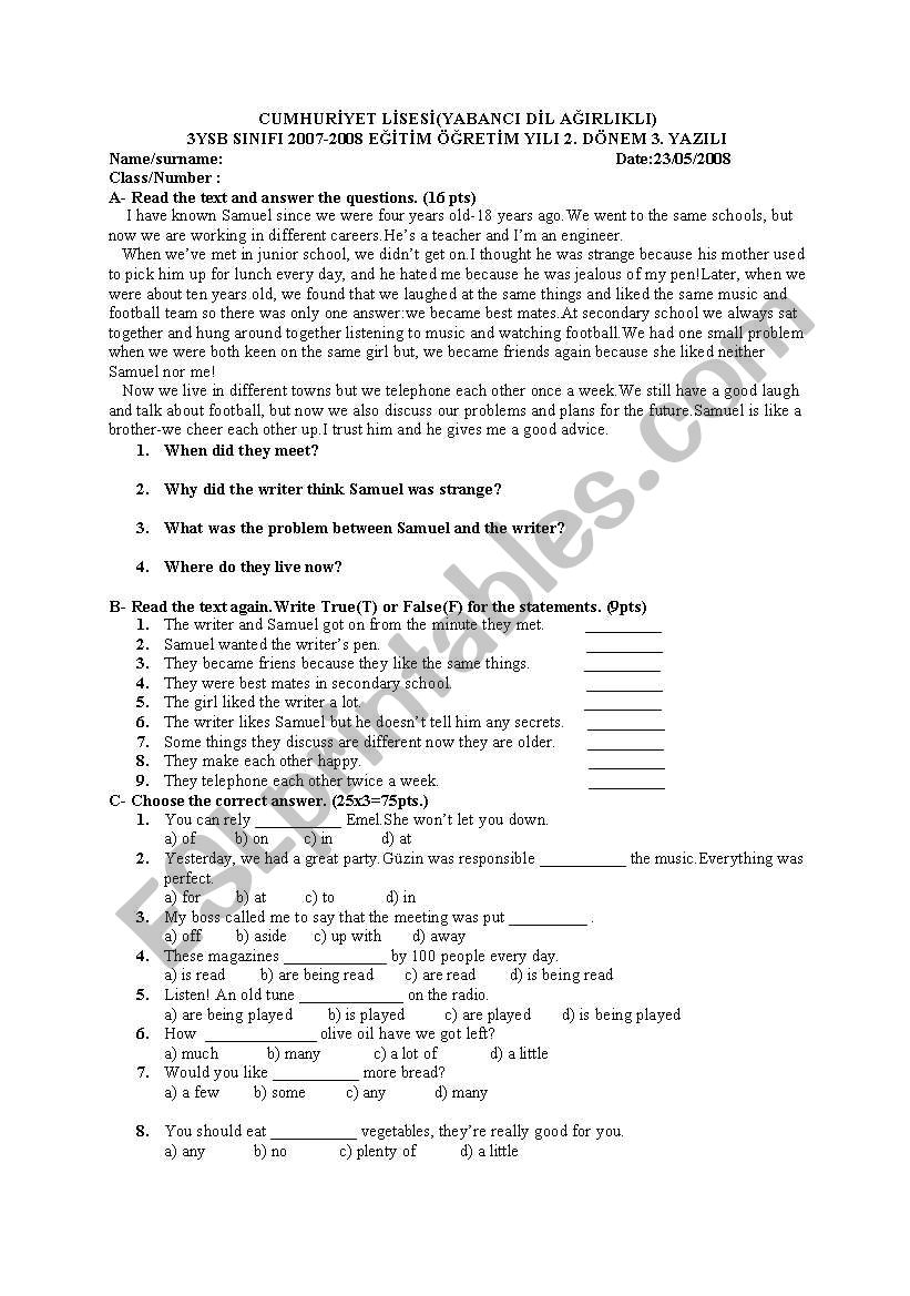 Test worksheet