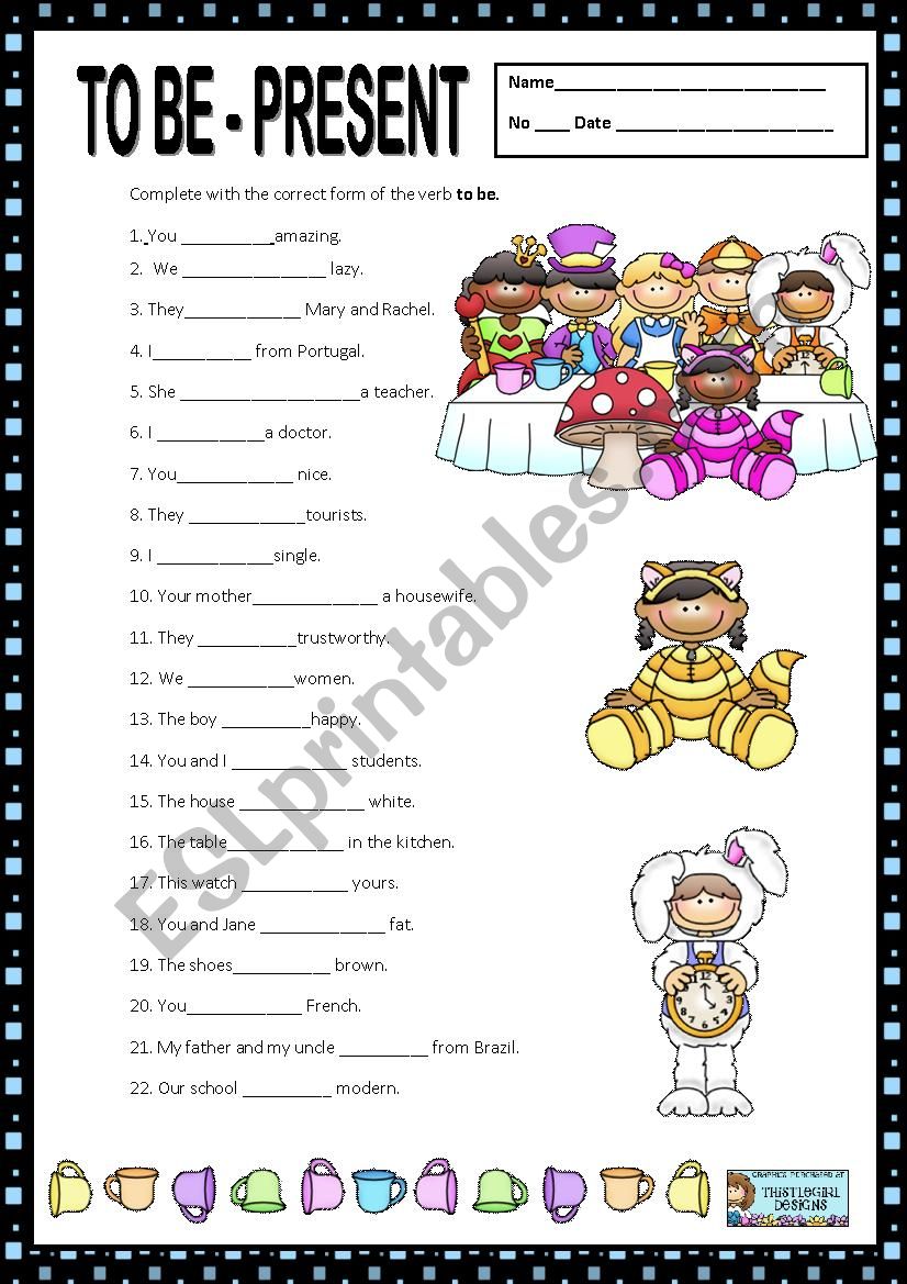 TO BE - PRESENT SIMPLE worksheet