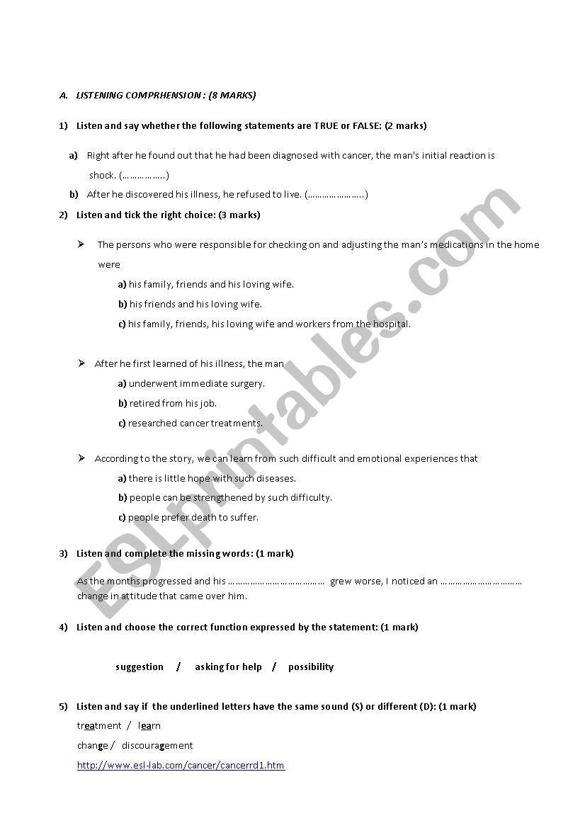 3rd Form Mid-term test 3 worksheet