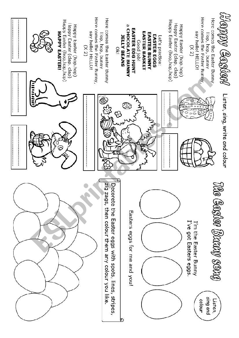 Easter songs worksheet