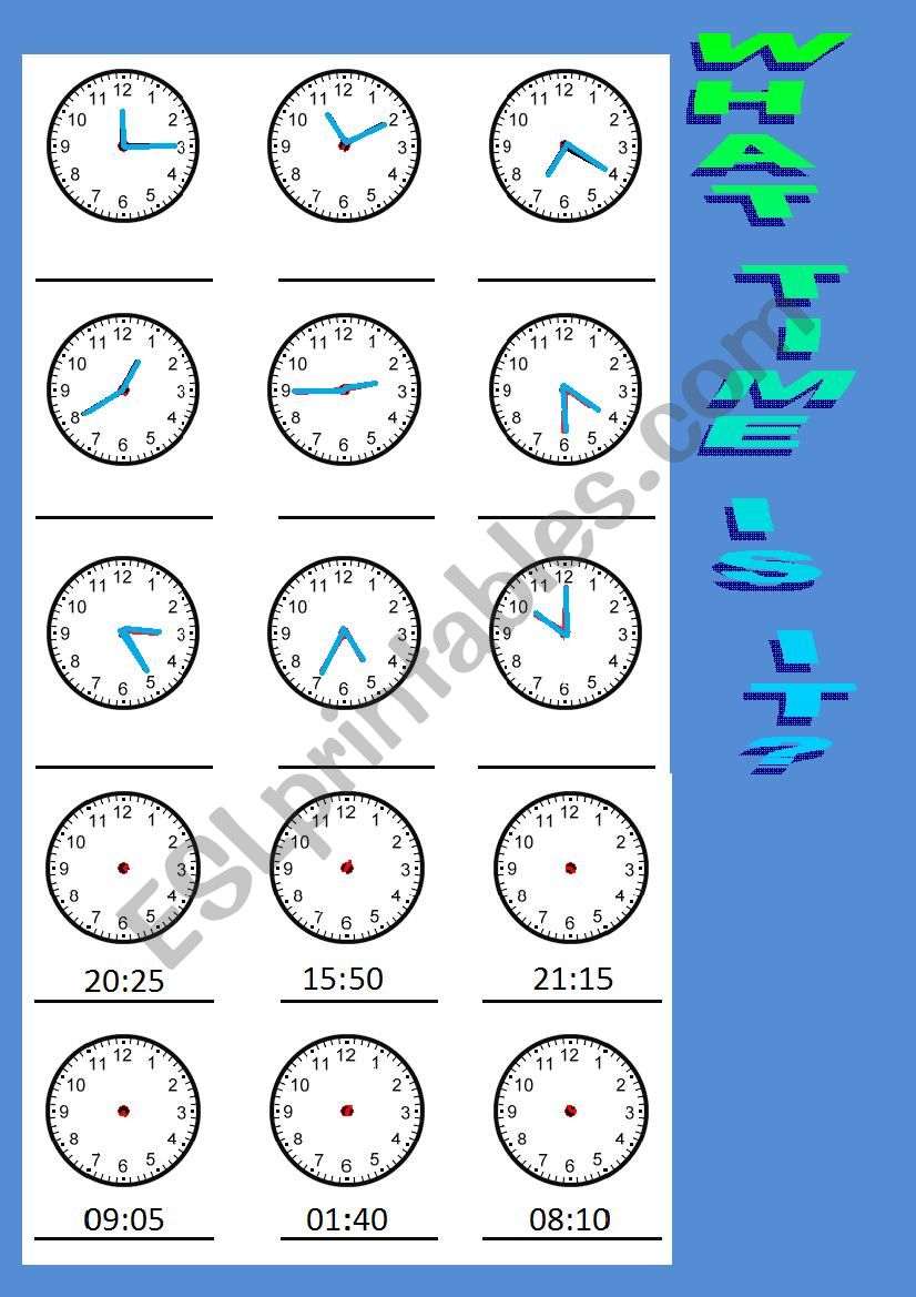 What time is it? worksheet