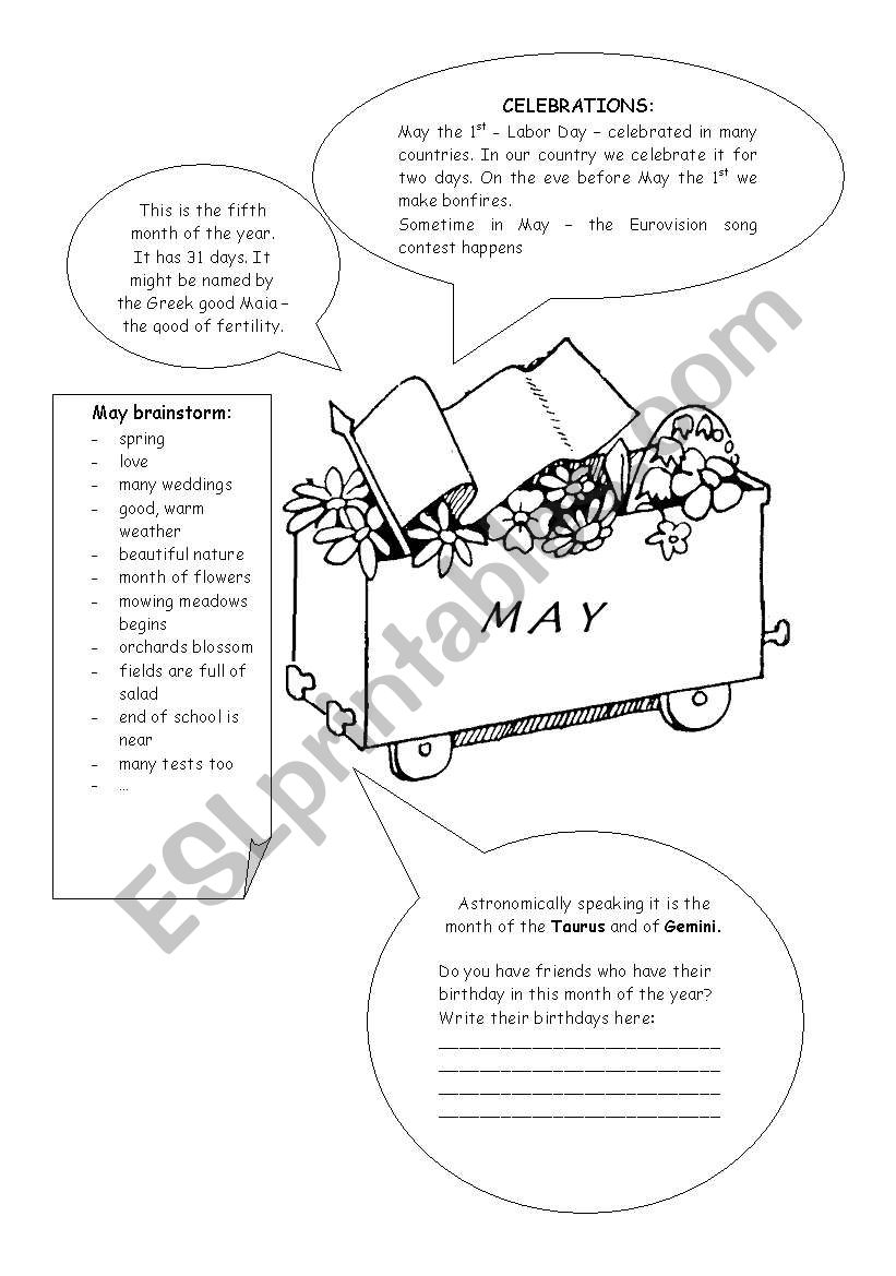 MONTHS - MAY worksheet