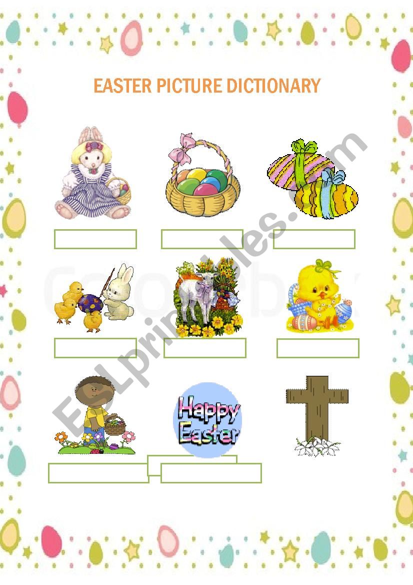 Easter Picture Dictionary worksheet