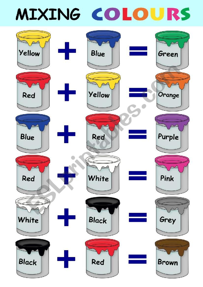 Mixing Colours Poster worksheet